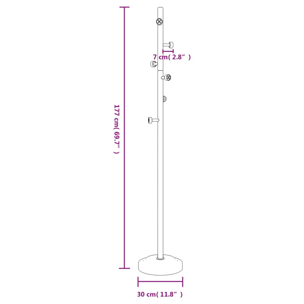 Fatahengi Svart 177 cm Dufthúðað Járn